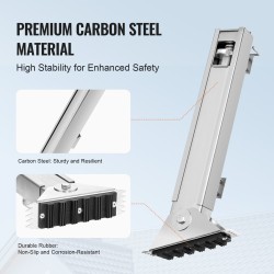Tikastasaaja hiiliterästä säädettävä 288 mm liukuestokumijaloilla askel- ja jatkotikkaisiin