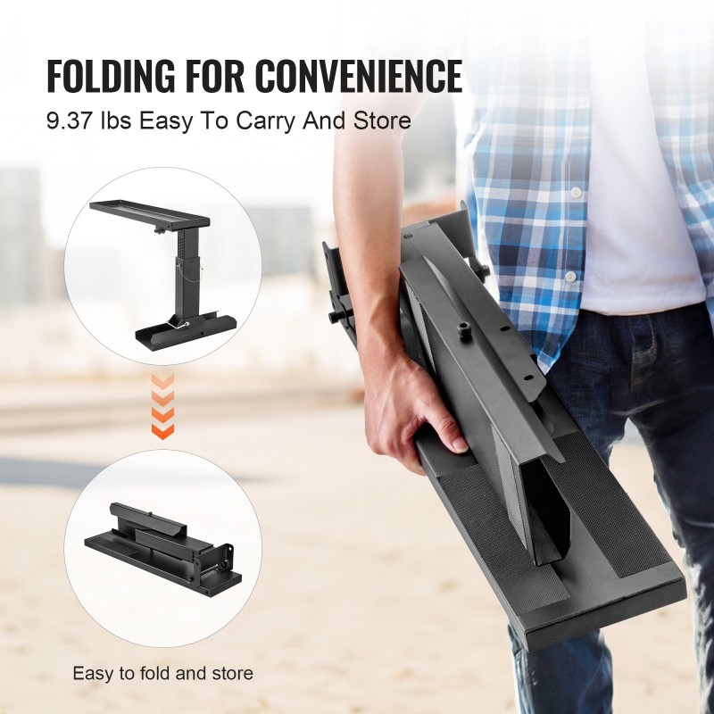 Tikkaiden tasoitin portaissa ja epätasaiselle maalle hiiliteräksinen 594 mm tukipinta liukuestokumijalat