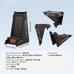 Tikasnostin polypropeeni 172,4 kg epätasaiselle maalle integroidulla säilytyksellä
