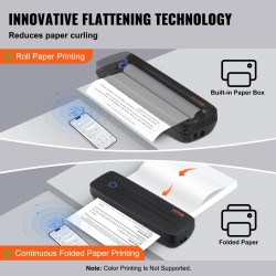 Kannettava lämpötulostin 2600 mAh akulla 203 pisteen tarkkuus Bluetooth-yhteys A4 A5-tuki