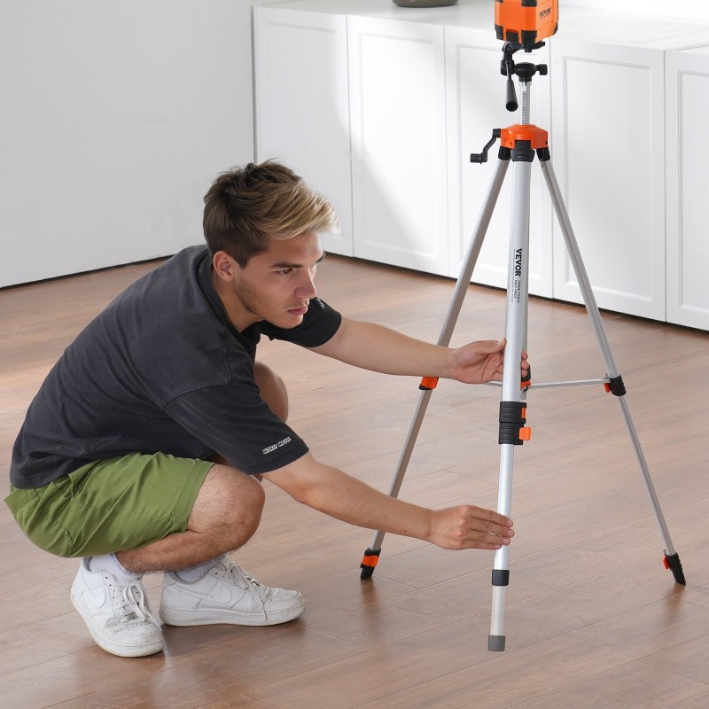 Alumiininen säädettävä kolmijalka 695–1750 mm 1/4x20-kierre integroidulla kuplatasolla