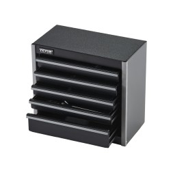 Pieni teräksinen työkalulaatikko viisi laatikkoa EVA sisämatot PP jalat musta