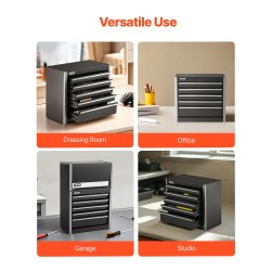 Pieni teräksinen työkalulaatikko viisi laatikkoa EVA-sisämatot PP-jalat musta