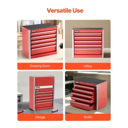 Teräs mini työkalulaatikko 5 vetolaatikkoa EVA-vuoraukset PP-jaloilla punainen