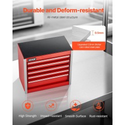 Teräs mini työkalulaatikko 5 vetolaatikkoa EVA-vuoraukset PP-jaloilla punainen