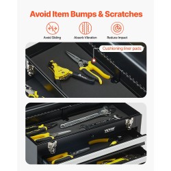 Metallinen työkalulaatikko 3 vetolaatikkoa EVA-matot koko 520 x 218 x 304 mm