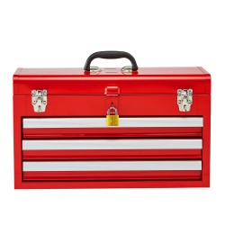 Metallinen työkalulaatikko 20,5-tuumainen 3 vetolaatikkoa EVA-sisämatot punainen