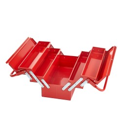 Työkalulaatikko jauhemaalattua terästä 18 tuumaa kolmitasoinen viisi tarjotinta kantokahvalla lukitusreiällä punainen