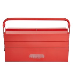 Työkalulaatikko jauhemaalattua terästä 18 tuumaa kolmitasoinen viisi tarjotinta kantokahvalla lukitusreiällä punainen