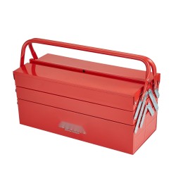 Työkalulaatikko jauhemaalattua terästä 18 tuumaa kolmitasoinen viisi tarjotinta kantokahvalla lukitusreiällä punainen