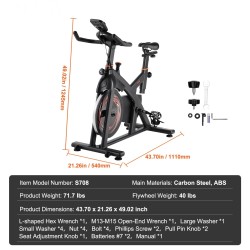Kuntopyörä hiiliteräsrunko magneettivastus raskas vauhtipyörä hiljainen hihnakäyttö säädettävä satula LCD näyttö