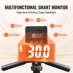 Selkänojallinen magneettinen kuntopyörä aikuisille ja senioreille säädettävällä istuimella LCD-näytöllä