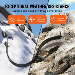 Litteät kumiset joustohihnat 19,8 mm 53 cm 50 kpl teräksisillä S-koukuilla musta