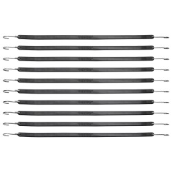 Litteät kumiset joustohihnat 19,8 mm 53 cm 50 kpl teräksisillä S-koukuilla musta