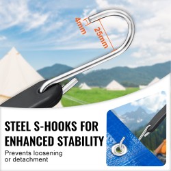 Litteät kumiset 20 mm leveät joustoköydet 20 kpl teräksisillä S-koukuilla kuormansidontaan