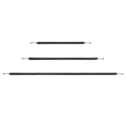 Litteät kumiset 20 mm leveät joustoköydet 20 kpl teräksisillä S-koukuilla kuormansidontaan