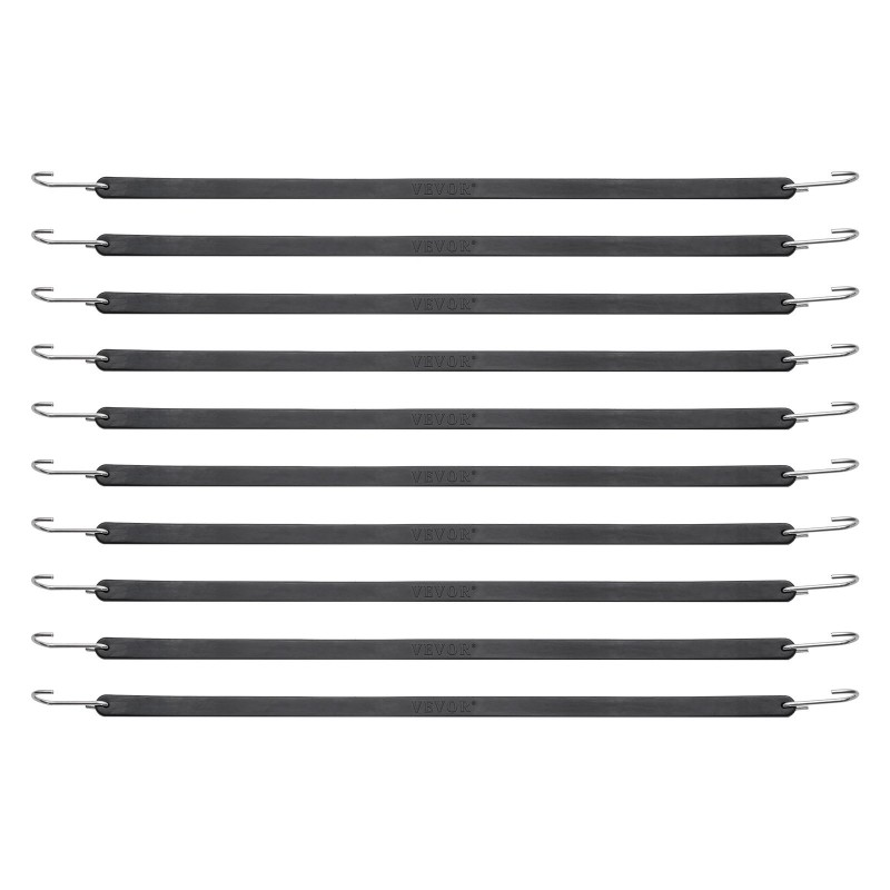 Joustoköysi litteä kuminen 20 mm 61 cm 10 kpl teräskoukuilla musta