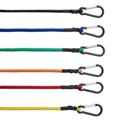 Kolmenkymmenen osan joustoremmisarja kahdeksan millimetriä polypropeenia ja kumia säänkestävä karabiinihakasilla