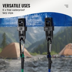 Kolmenkymmenen osan joustoremmisarja kahdeksan millimetriä polypropeenia ja kumia säänkestävä karabiinihakasilla