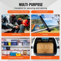 Kolmenkymmenen osan joustoremmisarja kahdeksan millimetriä polypropeenia ja kumia säänkestävä karabiinihakasilla