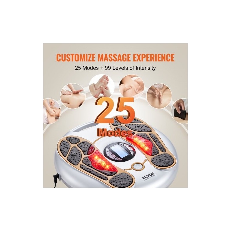 Jalkojen sähköstimulaattori EMS ja TENS 25 ohjelmaa 99 voimakkuustasoa kaukosäädin