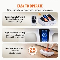 Sähköinen jalkojen verenkierron stimulaattori 3 lämpötilaa 25 tilaa 50 intensiteettiä