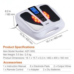 Sähköinen jalkojen verenkierron stimulaattori 3 lämpötilaa 25 tilaa 50 intensiteettiä