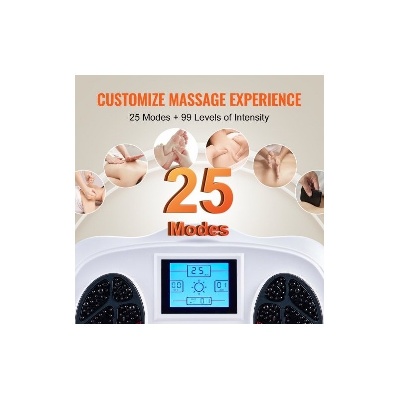 Jalkastimulaattori EMS ja TENS hierontarulla 25 tilaa 99 tasoa