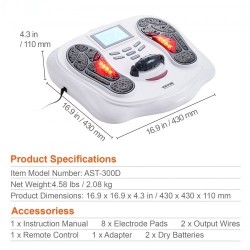 Jalkastimulaattori EMS ja TENS hierontarulla 25 tilaa 99 tasoa