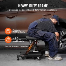 Taitettava mekaanikon makuualusta ja työjakkara hiiliteräsrunkoinen 1016 mm 204,1 kg