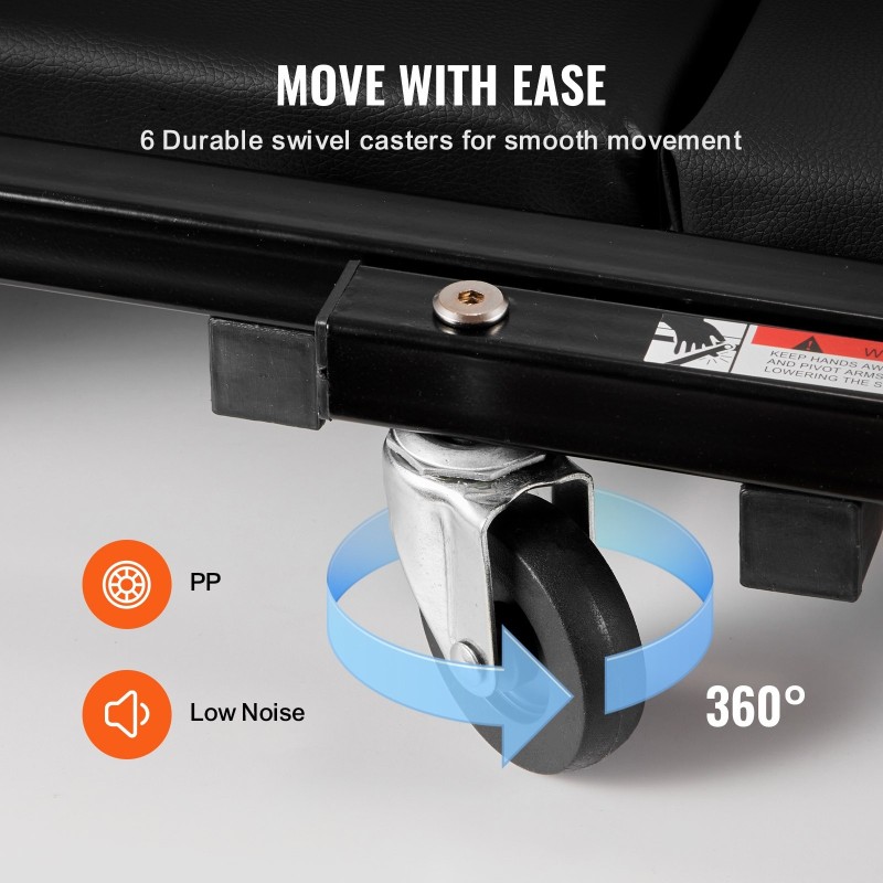 Taitettava mekaanikon makuualusta ja työjakkara hiiliteräsrunkoinen 1016 mm 204,1 kg
