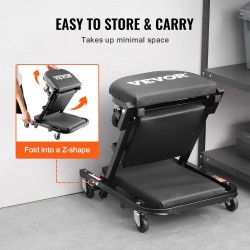 Taitettava mekaanikon makuualusta ja työjakkara hiiliteräsrunkoinen 1016 mm 204,1 kg