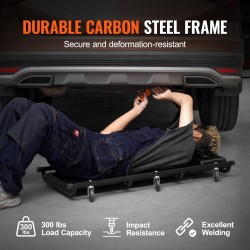 Mekaanikon makuualusta 1016 mm hiilirakenneteräsrunko 136,1 kg pehmustettu säädettävä niskatuki