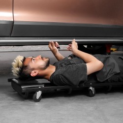 Mekaanikon makuualusta 1016 mm hiilirakenneteräsrunko 136,1 kg pehmustettu säädettävä niskatuki