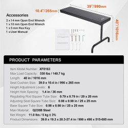 Alusta kojelaudan alle 1016 mm teräsrunko 149,7 kg kantavuus korkeussäädettävä 515–695 mm