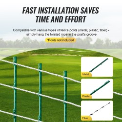 Sähköaitalanka polyneuloksesta kaksisataa metriä kuusi ruostumatonta teräslankasäiettä eläimille