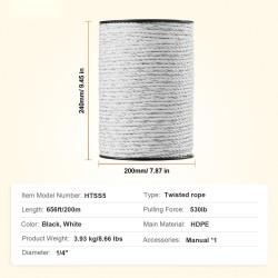 Sähköaitalanka polyneuloksesta kaksisataa metriä kuusi ruostumatonta teräslankasäiettä eläimille