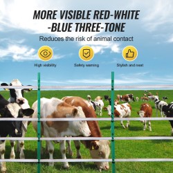 Sähköinen aitausnauha korkeatiheyspolyeteeni 500 metriä 19 millimetriä 6 ruostumatonta teräslankaa