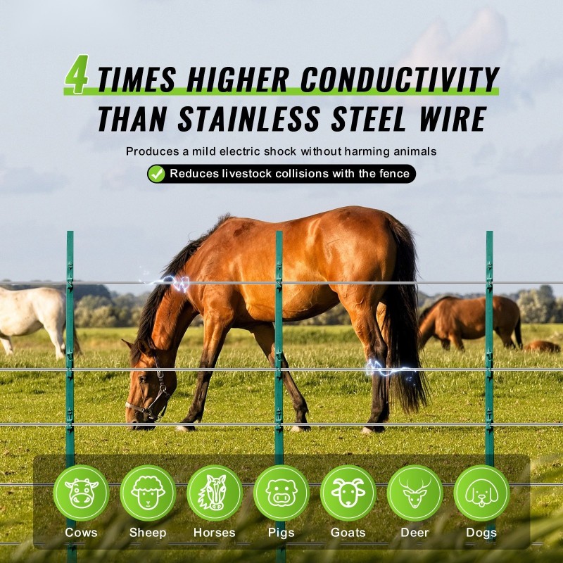 Sähköaidan alumiinilanka alumiiniseoksesta 1,6 millimetriä viisisataa metriä kelalla naudoille ja hevosille