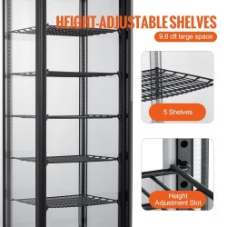 Jäähdytetty esillepanokaappi 278 l viisi hyllytasoa karkaistu lasi LED-valaistus Turbo-jäähdytys