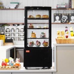 Työtasolle sijoitettava kylmävitriini 85 l 3 hyllytasoa LED-valaistus lukittava ovi