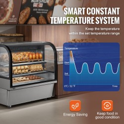 Kylmävitriini 505 l kaksitasoinen leivonnaisille suora jäähdytys LED-valaistus pyörillä