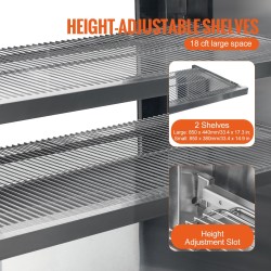 Kylmävitriini 505 l kaksitasoinen leivonnaisille suora jäähdytys LED-valaistus pyörillä