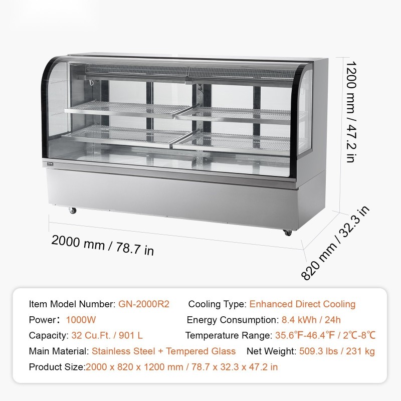 Jäähdytetty esillepanokaappi 901 l 4 säädettävää tasoa LED-valaistus pyörillä