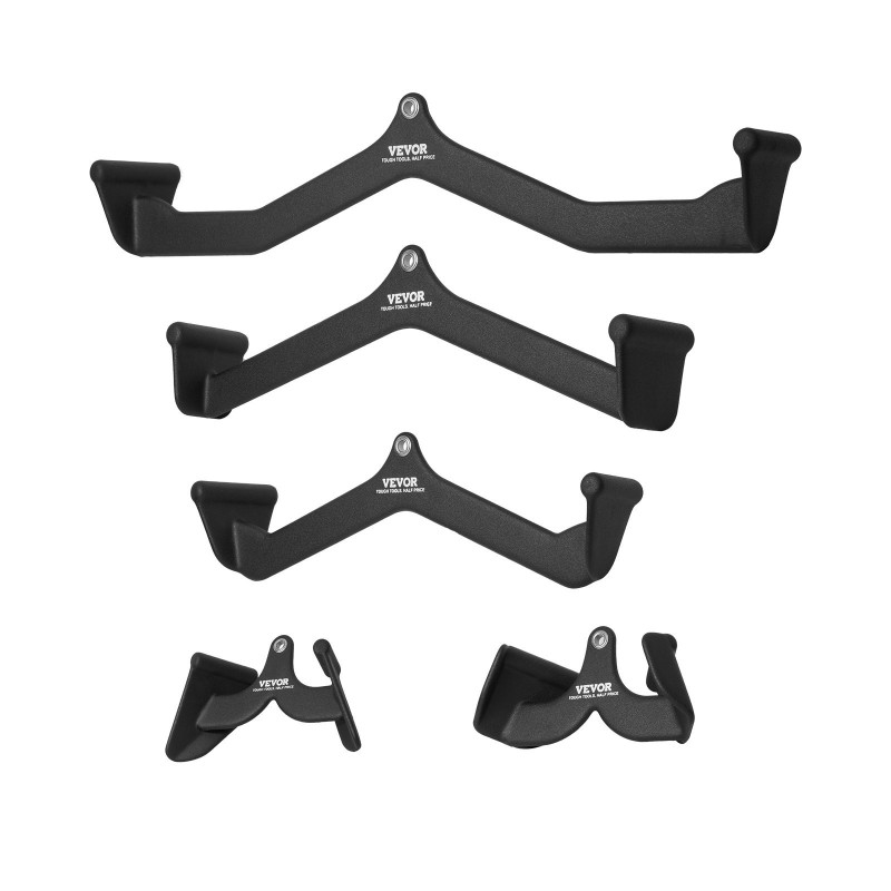 LAT-vetotankosetti kaapelikoneeseen teräsrunko kumipinnoitetut 5 erilaista kahvaa karabiineilla musta