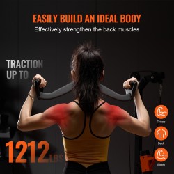 Lat-vetotankosarja kaapelikoneeseen 7-osainen massiiviteräs kumipäällysteiset kahvat musta 550 kg