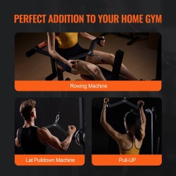 Lat-vetotanko massiiviteräs kumipinnoite 550 kg kaapelikoneeseen musta mukana karabiini