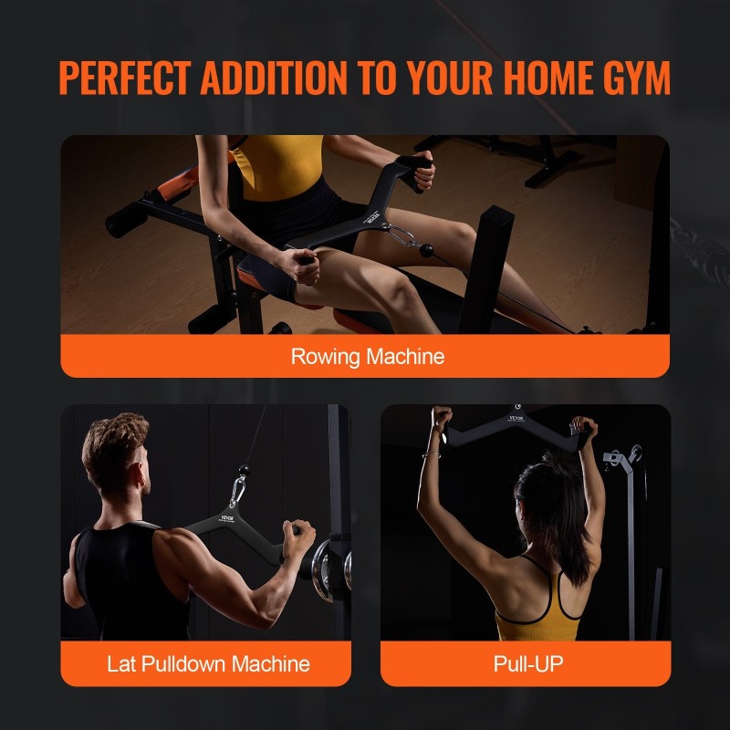 Lat-vetotanko massiiviteräs kumipinnoite 550 kg kaapelikoneeseen musta mukana karabiini