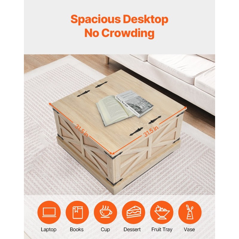 Sohvapöytä suorakulmainen PE-rottinkinen MDF-kannella kaksitasoinen säilytystilalla 80 cm