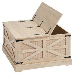 Sohvapöytä suorakulmainen PE-rottinkinen MDF-kannella kaksitasoinen säilytystilalla 80 cm